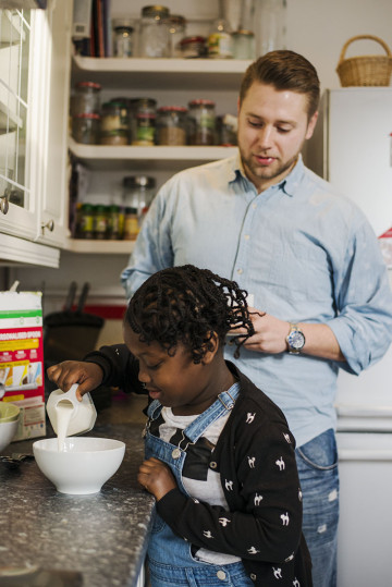 Dad With Daughter In The Kitchen First4adoption 