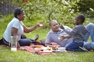 Enjoying a family picnic