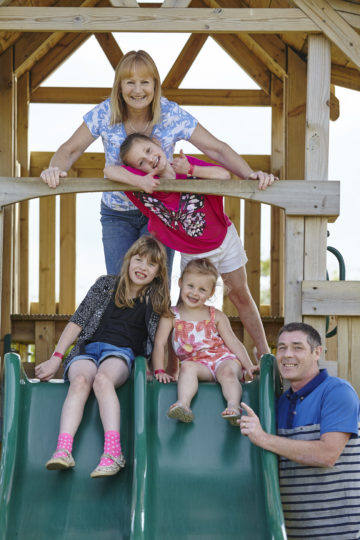 Family on slide