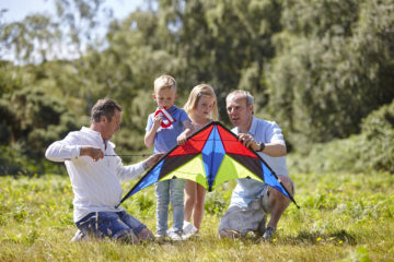 Family and kite