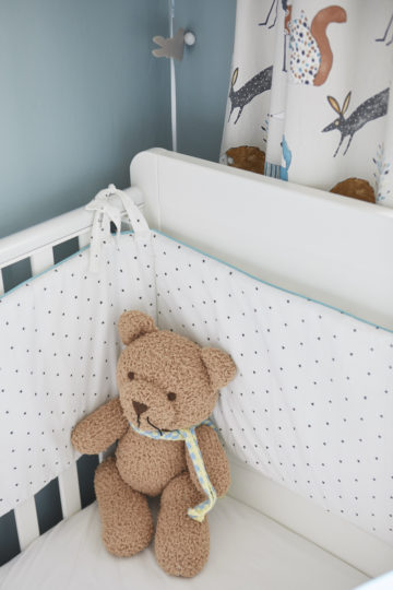 Teddy in the cot