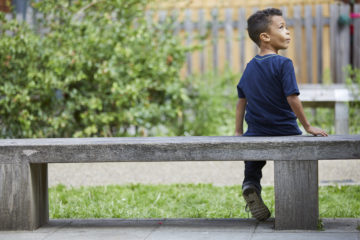 Boy on a bench