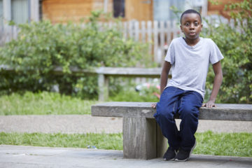Boy on a bench
